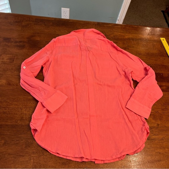 NWOT Women's Coral Button Down Shirt size medium petite 100% cotton - Picture 8 of 8